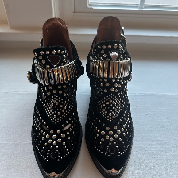 Jeffrey Campbell Calhoun Velvet Ankle Boots - Picture 3 of 9